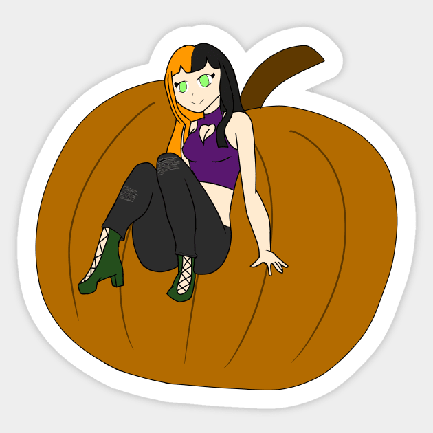 Halloween Pumpkin Witch Sticker by CactusMonsters